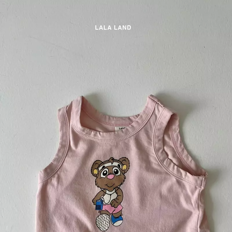 Lalaland - Korean Children Fashion - #littlefashionista - Walking Bear Sleeveless - 2