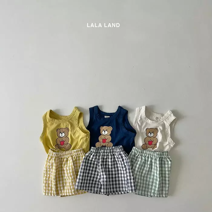 Lalaland - Korean Children Fashion - #magicofchildhood - Bear Gobang Top Bottom Set - 11