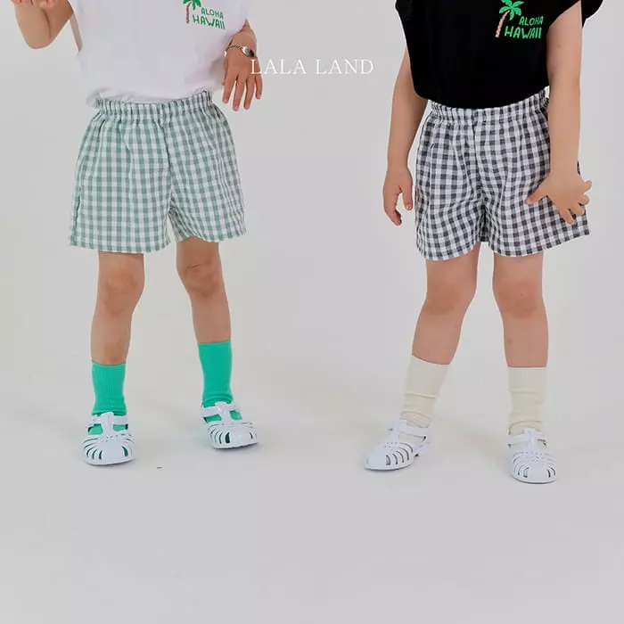 Lalaland - Korean Children Fashion - #magicofchildhood - Square Check Shorts - 7