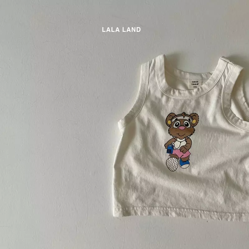 Lalaland - Korean Children Fashion - #prettylittlegirls - Walking Bear Sleeveless - 5