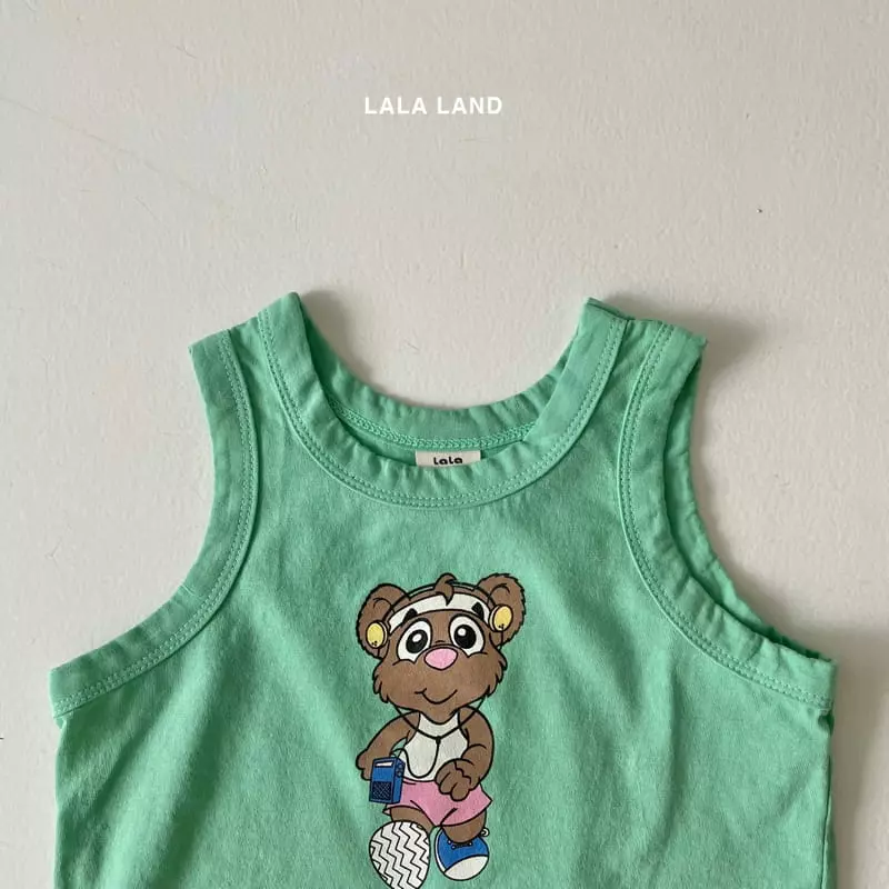 Lalaland - Korean Children Fashion - #todddlerfashion - Walking Bear Sleeveless - 6