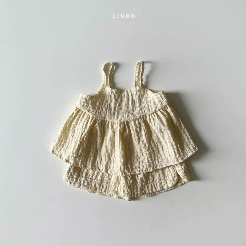 Lindo - Korean Children Fashion - #Kfashion4kids - Vanilla Bean Dot Top Bottom Set - 2
