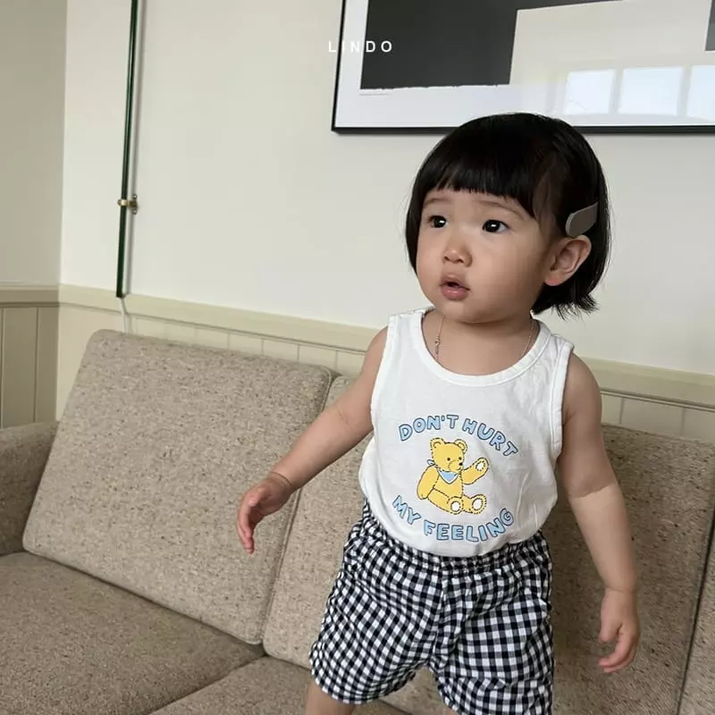 Lindo - Korean Children Fashion - #Kfashion4kids - Bear Sleeveless Top Bottom Set - 8
