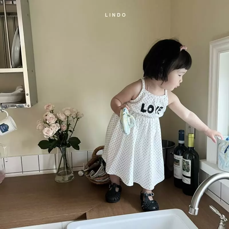Lindo - Korean Children Fashion - #designkidswear - Love Sleeveless One-piece