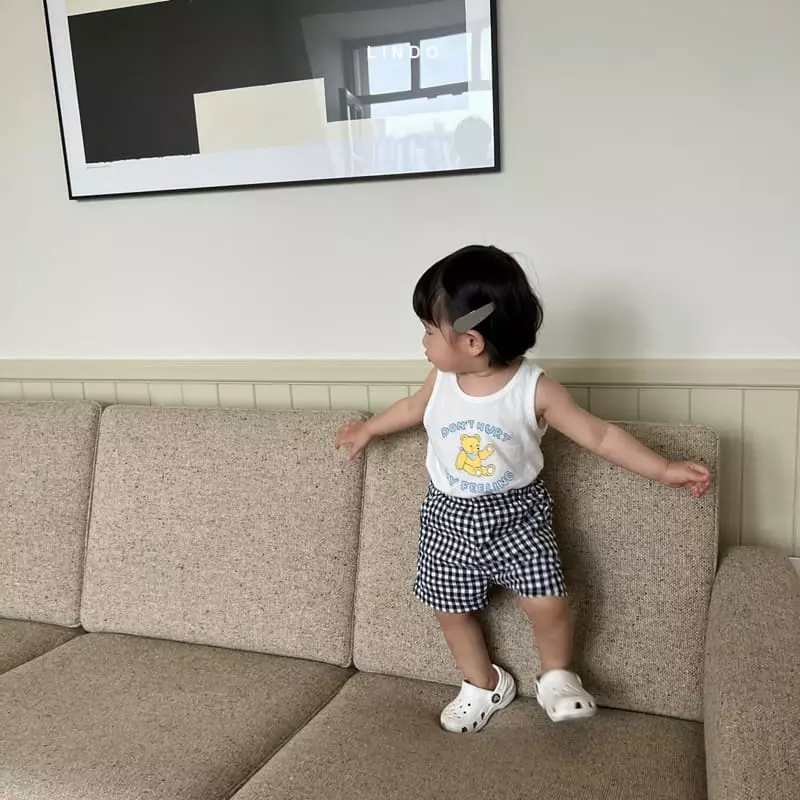 Lindo - Korean Children Fashion - #kidzfashiontrend - Bear Sleeveless Top Bottom Set - 7