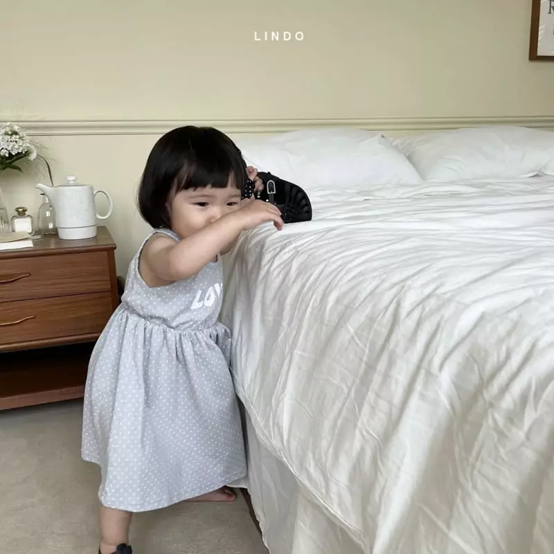 Lindo - Korean Children Fashion - #kidzfashiontrend - Love Sleeveless One-piece - 6
