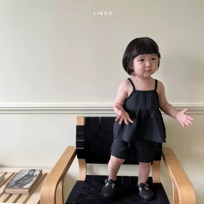 Lindo - Korean Children Fashion - #littlefashionista - Vanilla Bean Dot Top Bottom Set - 4