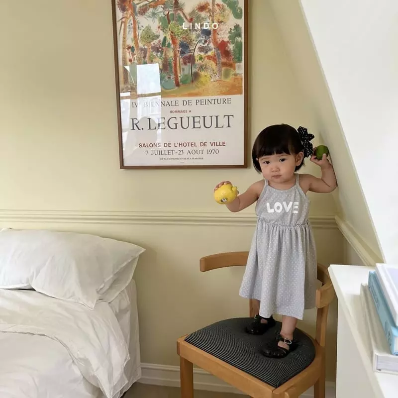 Lindo - Korean Children Fashion - #magicofchildhood - Love Sleeveless One-piece - 9