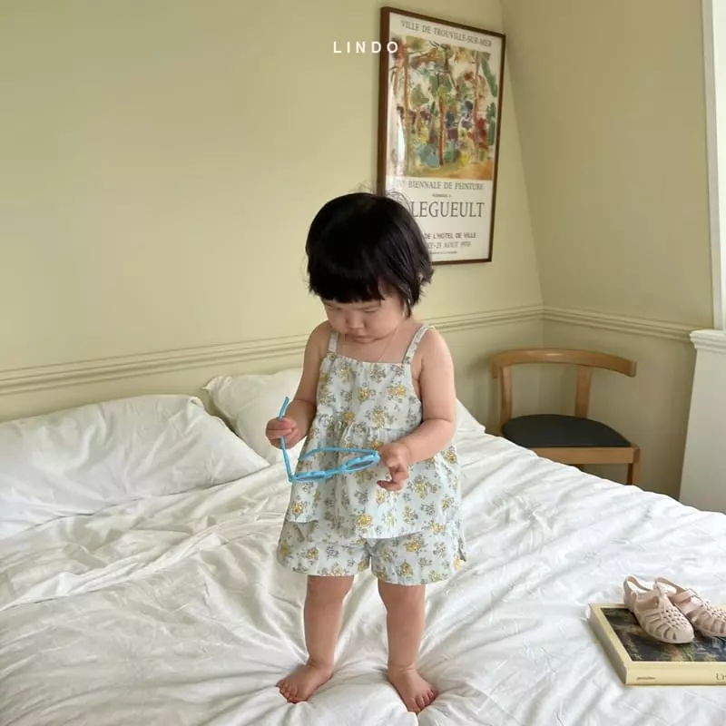 Lindo - Korean Children Fashion - #minifashionista - Lala Flower Top Bottom Set - 4