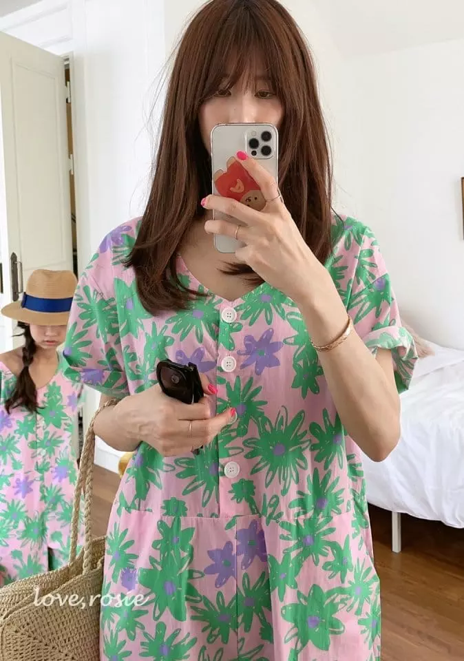 Love Rosie - Korean Women Fashion - #momslook - Mom Tropical Jumpsuit - 3