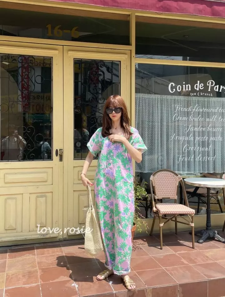 Love Rosie - Korean Women Fashion - #momslook - Mom Tropical Jumpsuit - 4