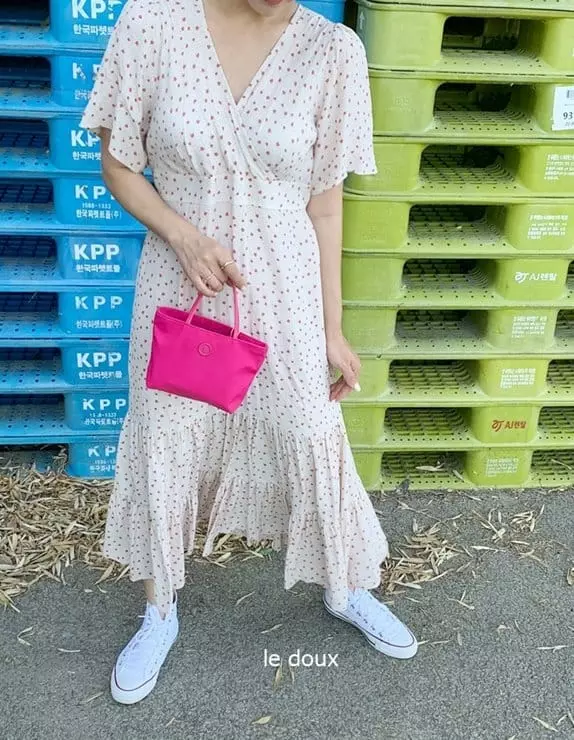 Melon Switch - Korean Women Fashion - #momslook - Mom Brownie Small Flower One-piece - 7