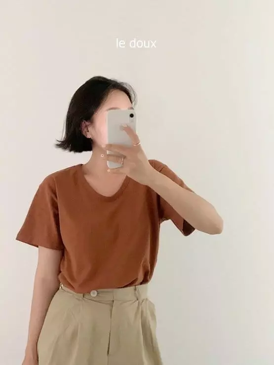 Melon Switch - Korean Women Fashion - #momslook - Mom Need U Neck Tee - 5