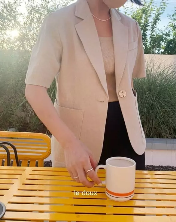 Melon Switch - Korean Women Fashion - #thatsdarling - Mom One Button Jacket - 11