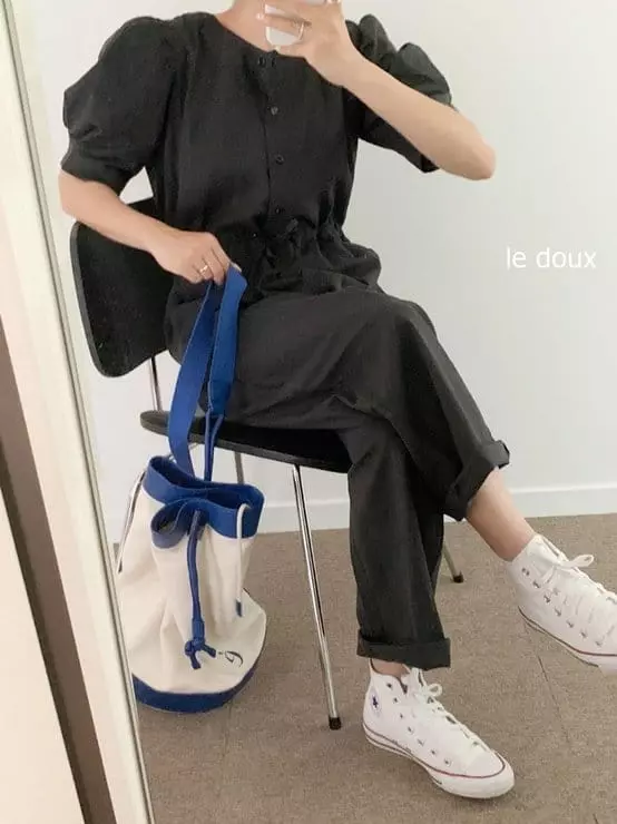 Melon Switch - Korean Women Fashion - #vintageinspired - Mom Yuri Jumpsuit - 3