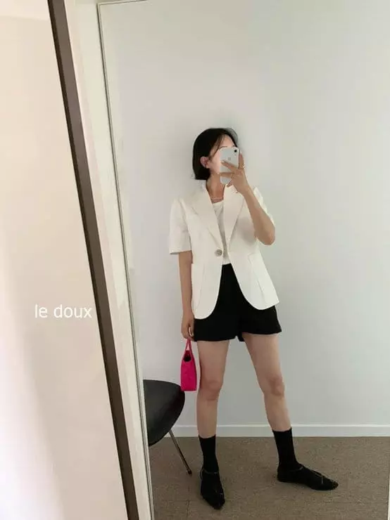 Melon Switch - Korean Women Fashion - #vintagekidsstyle - Mom One Button Jacket - 6