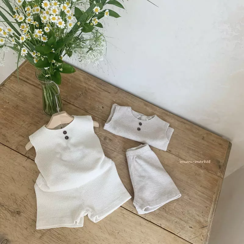 Mimi Market - Korean Baby Fashion - #babyboutique - Cream Top Bottom Set
