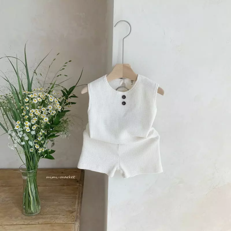 Mimi Market - Korean Baby Fashion - #babyboutique - Cream Top Bottom Set - 2