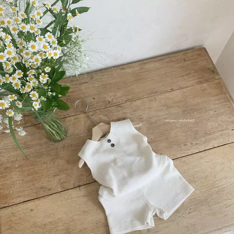 Mimi Market - Korean Baby Fashion - #babyboutiqueclothing - Cream Top Bottom Set - 3
