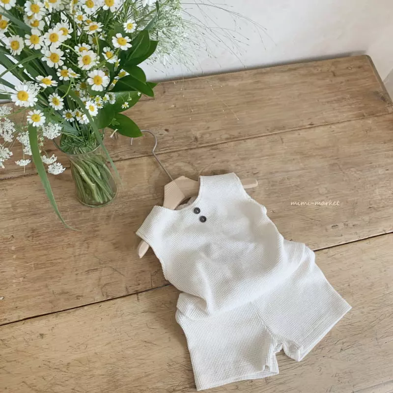 Mimi Market - Korean Baby Fashion - #babyboutiqueclothing - Cream Top Bottom Set - 4