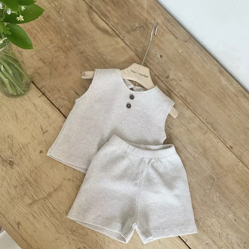Mimi Market - Korean Baby Fashion - #babyfashion - Cream Top Bottom Set - 5