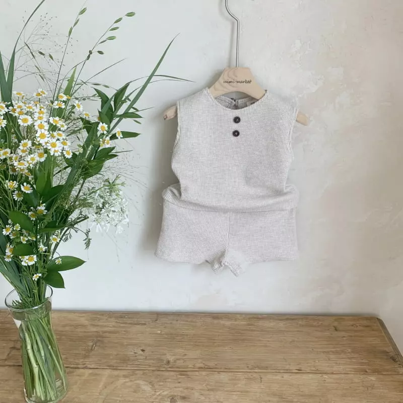Mimi Market - Korean Baby Fashion - #babygirlfashion - Cream Top Bottom Set - 7