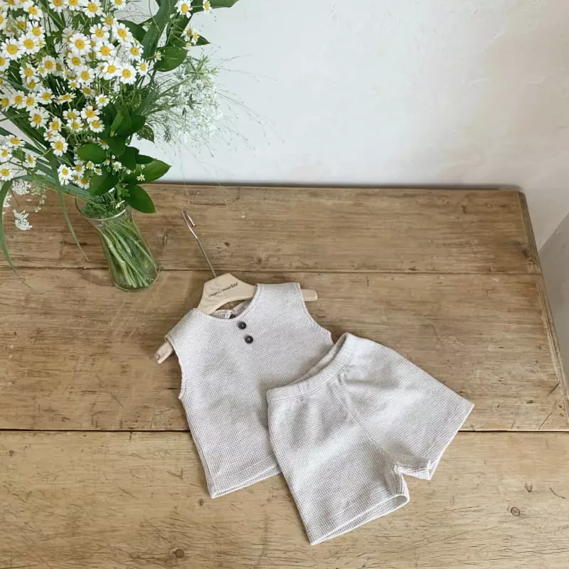 Mimi Market - Korean Baby Fashion - #babylifestyle - Cream Top Bottom Set - 8