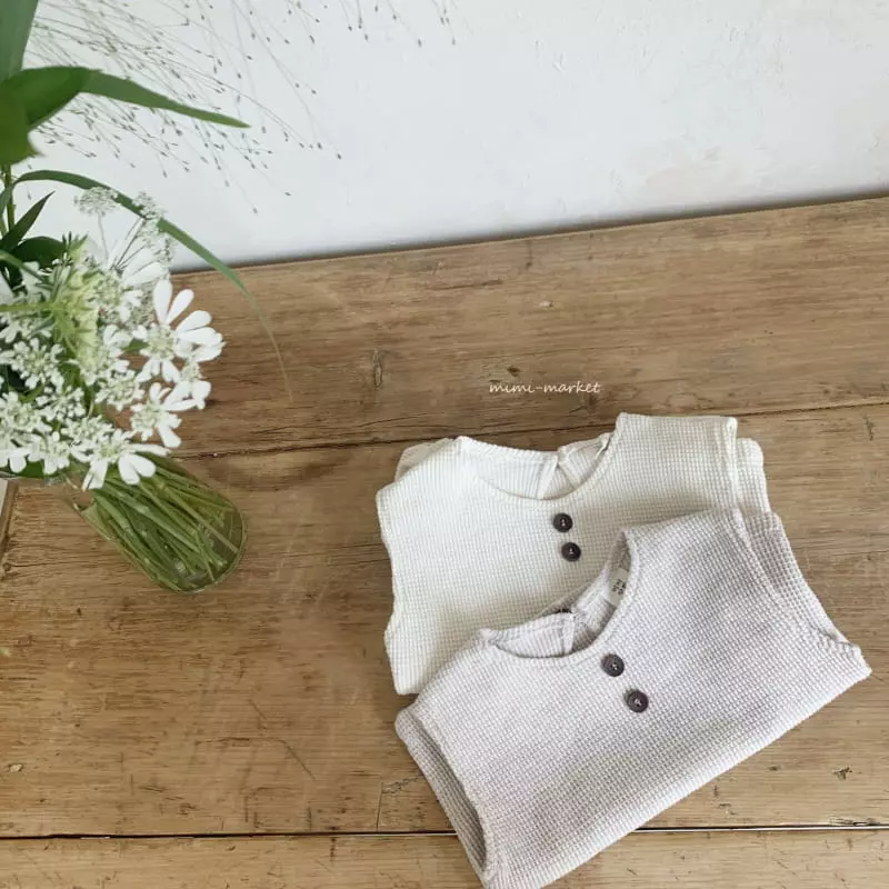 Mimi Market - Korean Baby Fashion - #babyoutfit - Cream Top Bottom Set - 12