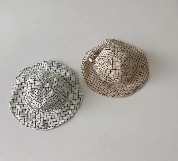 Miso - Korean Baby Fashion - #babygirlfashion - Check Bucket Hat - 4