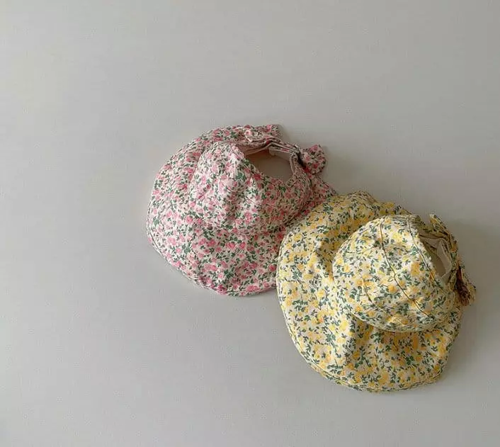 Miso - Korean Baby Fashion - #babylifestyle - Small Flower Sun Cap - 4