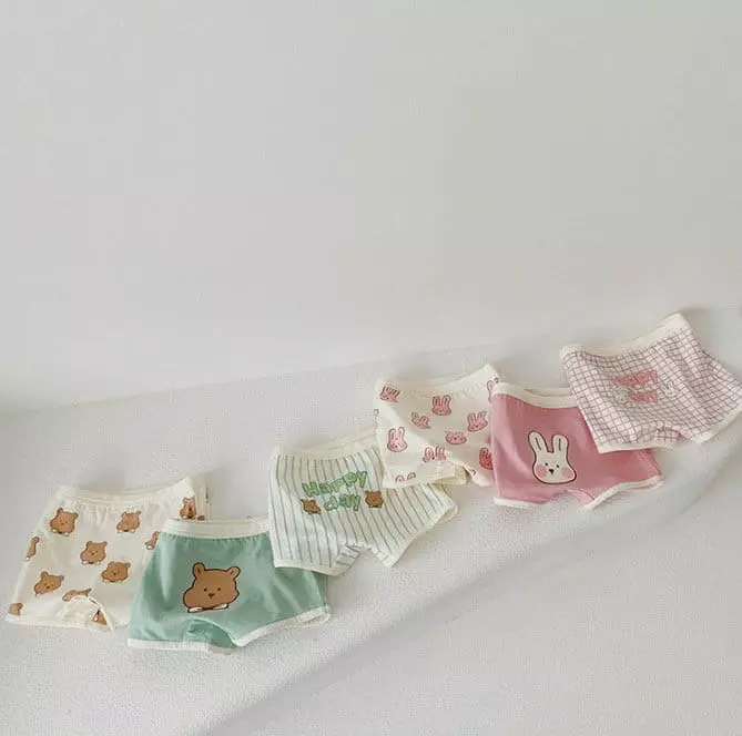 Miso - Korean Children Fashion - #stylishchildhood - Barnie Bear Square Underwear Set - 3