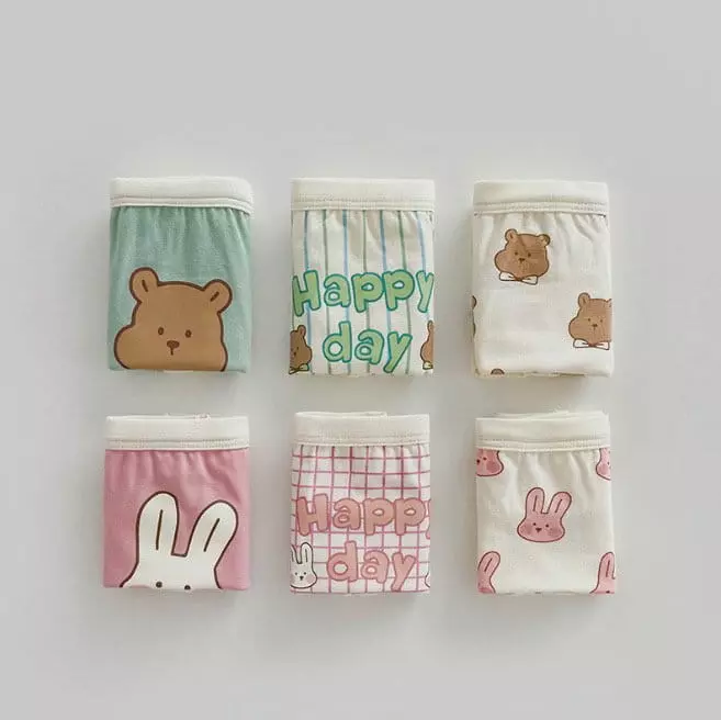Miso - Korean Children Fashion - #todddlerfashion - Barnie Bear Square Underwear Set