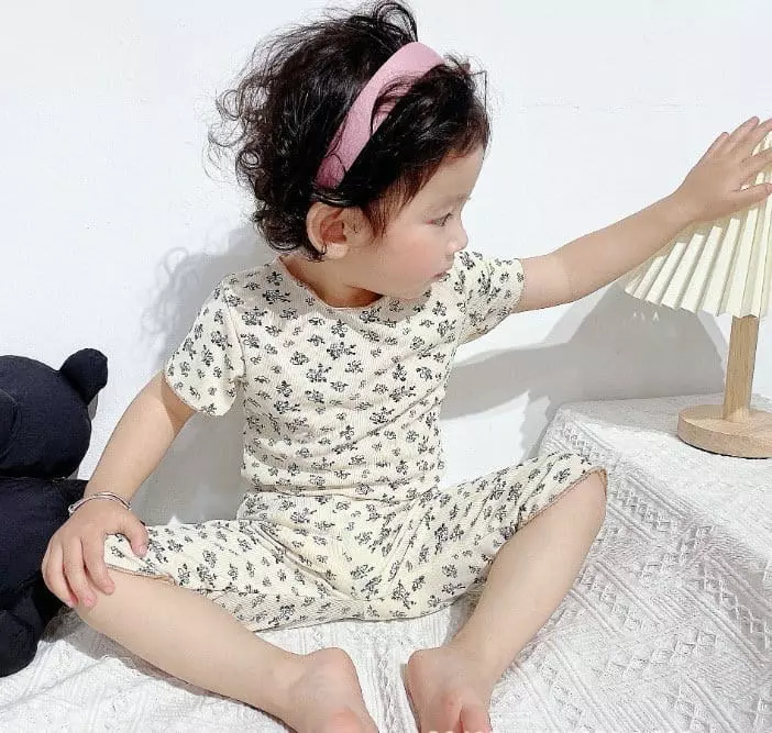 Miso - Korean Children Fashion - #toddlerclothing - Small Flower Easywear - 5