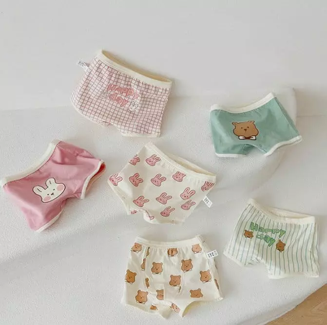 Miso - Korean Children Fashion - #toddlerclothing - Barnie Bear Square Underwear Set - 2