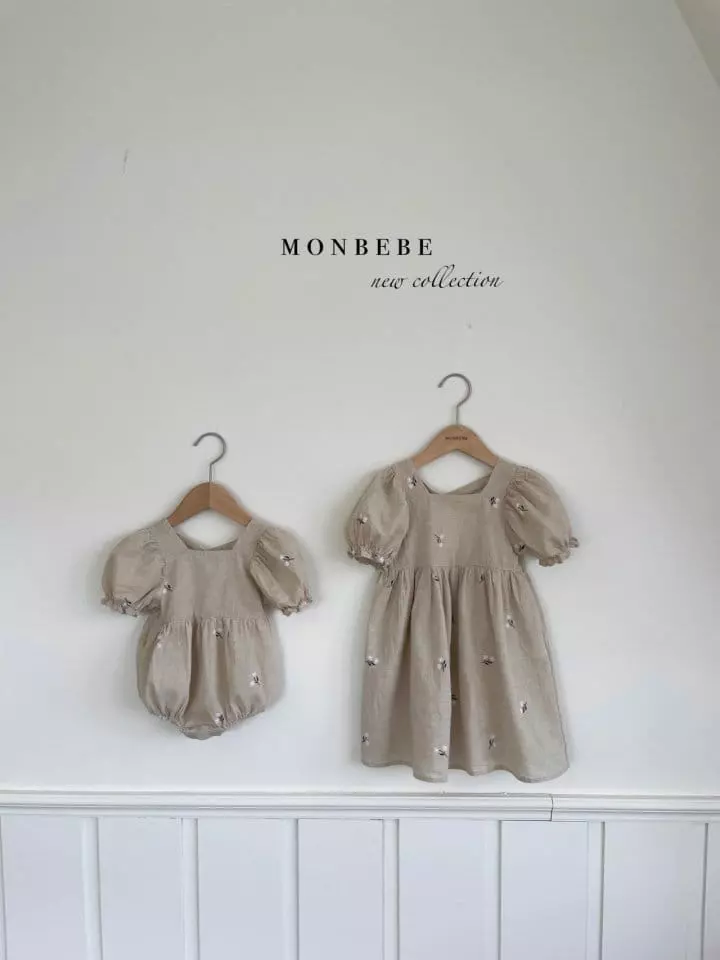 Monbebe - Korean Baby Fashion - #babyboutique - French Embroidery Bodysuit - 2