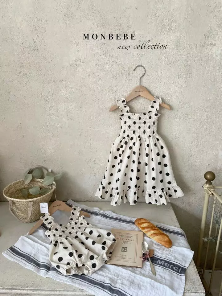 Monbebe - Korean Baby Fashion - #babyoutfit - French Dot Bodysuit