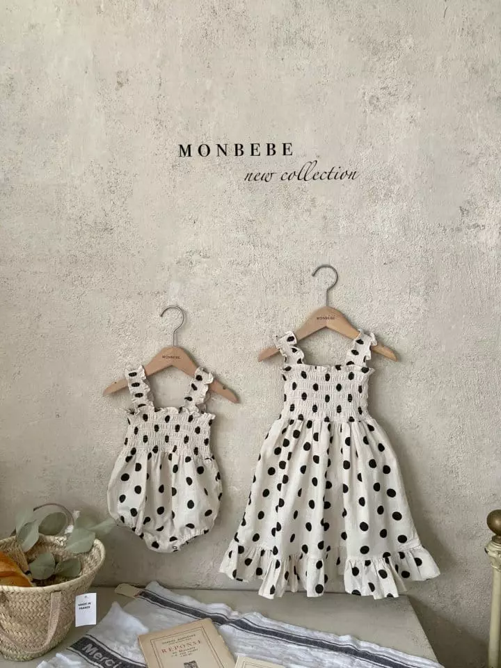 Monbebe - Korean Baby Fashion - #onlinebabyboutique - French Dot Bodysuit - 3