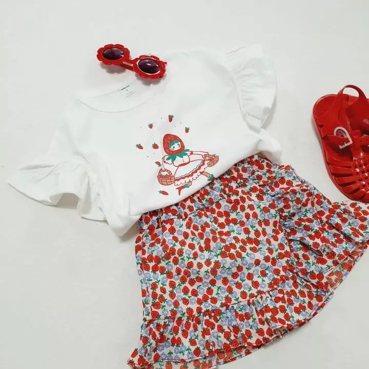 Mong Kok - Korean Children Fashion - #Kfashion4kids - Strawberry Skirt Pants