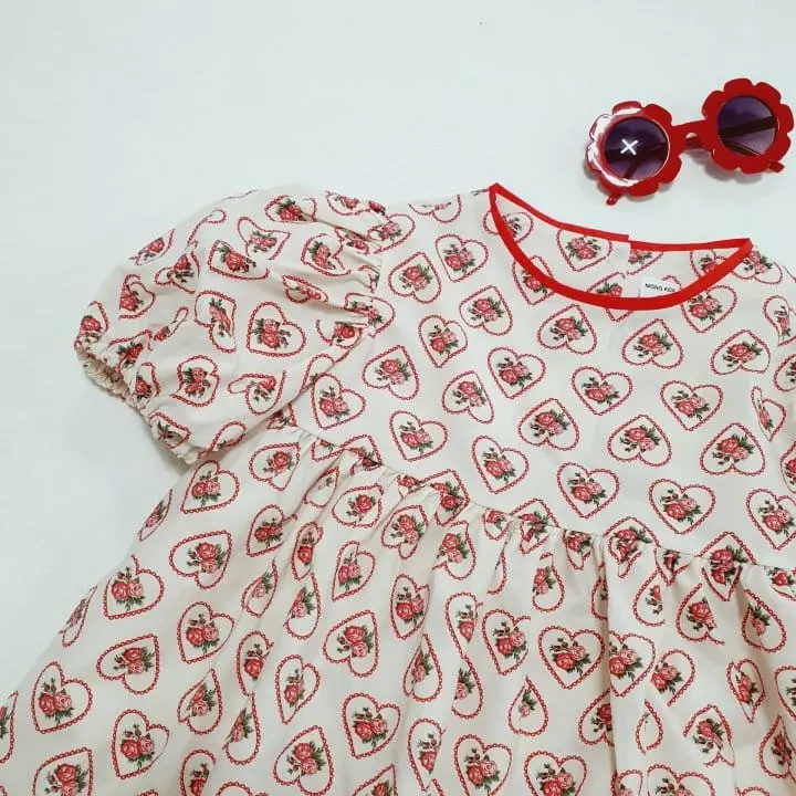 Mong Kok - Korean Children Fashion - #Kfashion4kids - Heart Smile One-piece - 2