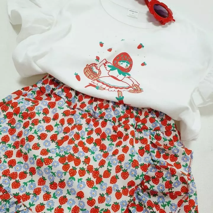 Mong Kok - Korean Children Fashion - #magicofchildhood - Strawberry Skirt Pants - 3