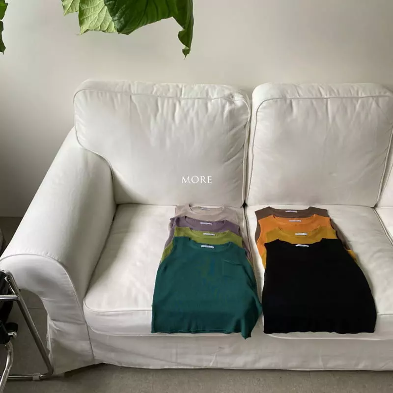 More - Korean Children Fashion - #childrensboutique - One Pocket Knit Tee Sleeveless