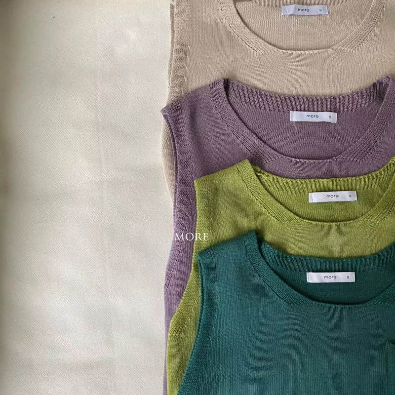 More - Korean Children Fashion - #designkidswear - One Pocket Knit Tee Sleeveless - 2