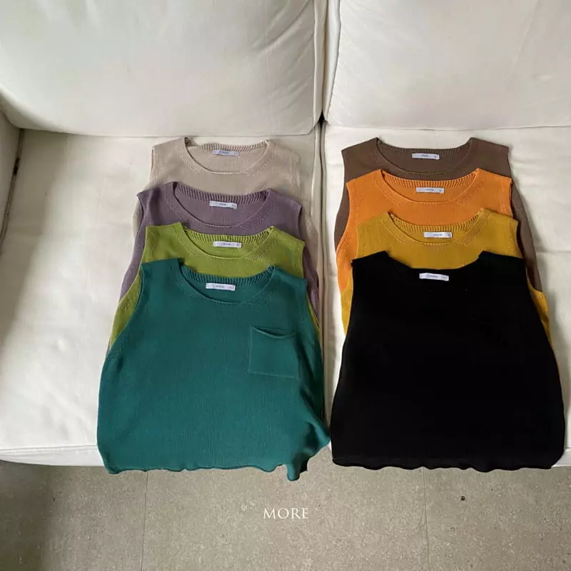 More - Korean Children Fashion - #discoveringself - One Pocket Knit Tee Sleeveless - 3