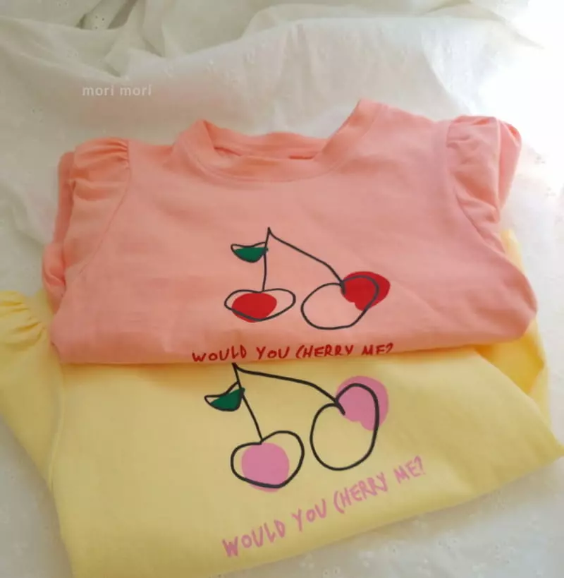 Mori Mori - Korean Children Fashion - #kidsshorts - Cherry Tee