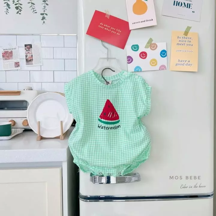 Mos Bebe - Korean Baby Fashion - #babyoninstagram - Watermelon Bodysuit - 9