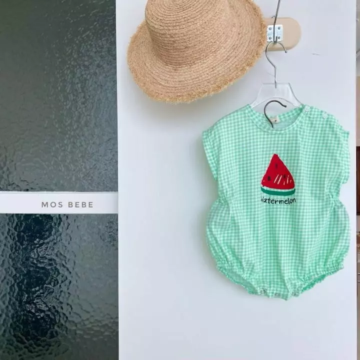Mos Bebe - Korean Baby Fashion - #babyoutfit - Watermelon Bodysuit - 12