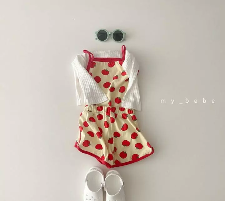 My Bebe - Korean Children Fashion - #kidzfashiontrend - Tomato Top Bottom Set - 4