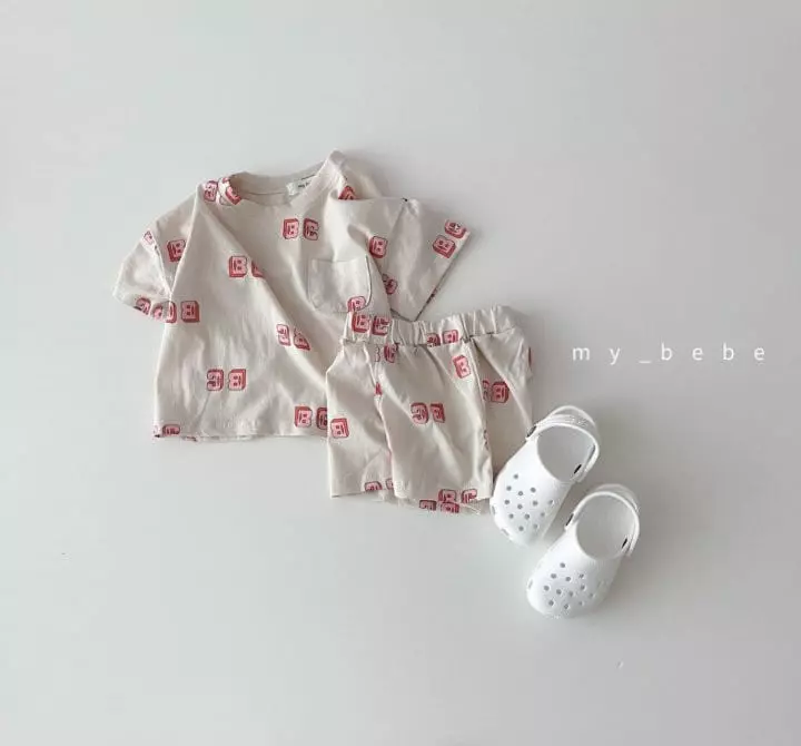 My Bebe - Korean Children Fashion - #Kfashion4kids - Summer Top Bottom Set - 3