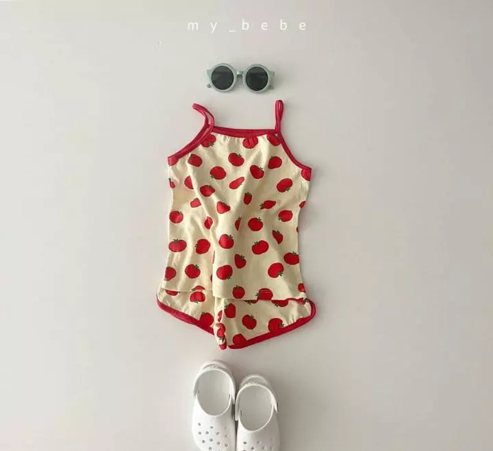 My Bebe - Korean Children Fashion - #kidsshorts - Tomato Top Bottom Set