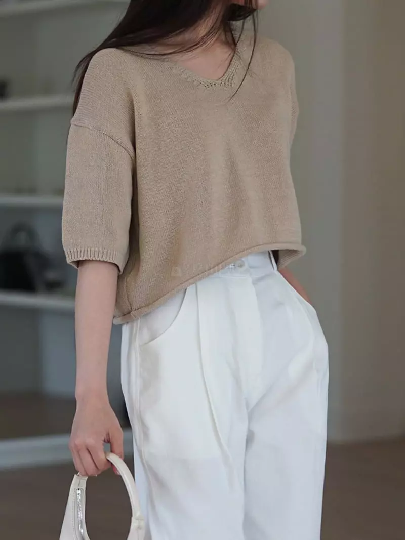 Nan - Korean Women Fashion - #momslook - Olson V Neck Knit - 11